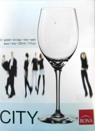 VYPREDANÉ - Kalich pohár čaša na víno nápoje CITY RONA 350 ml 6ks, v krabici