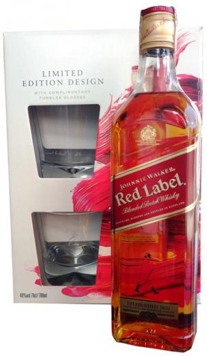 VYPREDANÉ - Johnnie Walker whisky set limited 0,70 L darčekový obal 2 poháre Red Label