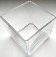 Dekoračná miska sklenená hranatá štvorcová 12,5 x 12,5 cm