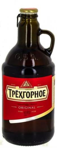 VYPREDANÉ - Triochgornoje Трехгорное PIVO Пиво Rusko, obj. 0,45 L, Alk. 5 % obj